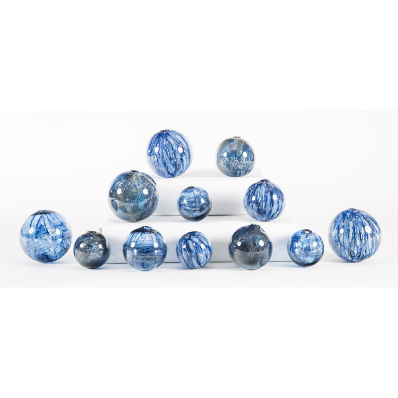 Prima Design Source 12 Piece Hand Blown Glass Balls Decorative Spheres